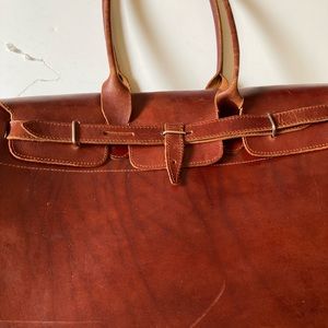 Vintage weekender bag leather